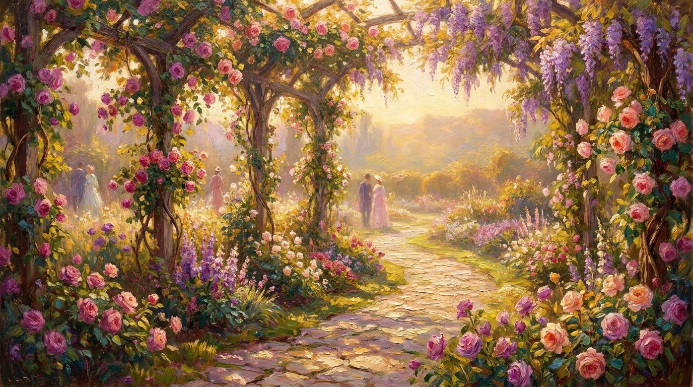 Impressionist garden painting — the hero image for LICHTRAUSCH exhibition Impressionist garden painting — the hero image for LICHTRAUSCH exhibition