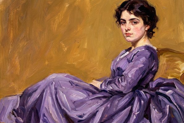 Portrait of a Young Woman in Violet — an imaginary Impressionist painting in the exhibition LICHTRAUSCH Portrait of a Young Woman in Violet — an imaginary Impressionist painting in the exhibition LICHTRAUSCH
