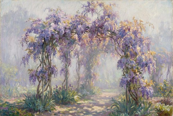 Wisteria Arch in Morning Haze — an imaginary Impressionist painting in the exhibition LICHTRAUSCH Wisteria Arch in Morning Haze — an imaginary Impressionist painting in the exhibition LICHTRAUSCH