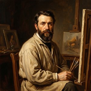 Portrait of Émile Vasseur, fictional Impressionist painter Portrait of Émile Vasseur, fictional Impressionist painter